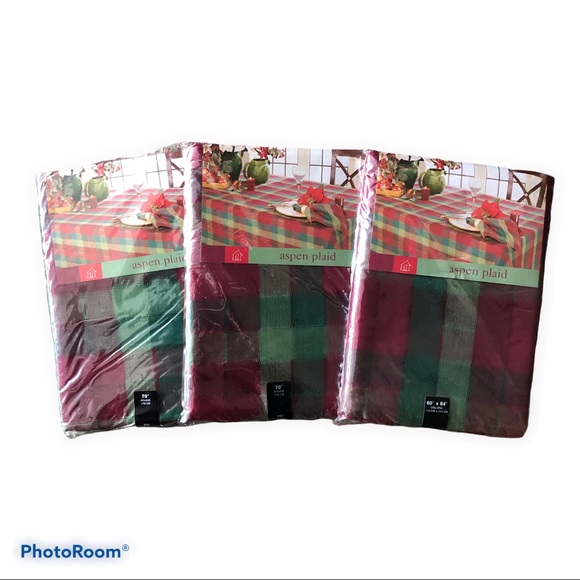 Aspen Plaid Other - Aspen Plaid Christmas Table Cloth Linens NWT